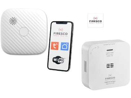 Sada detektorů FIRESCO oxid uhelnatý + detektor kouře s WiFi