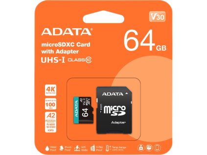 adata karta pamici microsd premier pro 64 gb uhs1 u3 v30 a2 adapter 8c87ac4d20df7