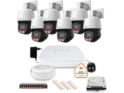 Sada 6 4MPx PTZ kamer Dahua pro IP dohled 1TB disk