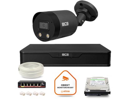 BCS Point IP Surveillance Kit 1x kamera BCS-P-TIP28FWR3L2-Ai2-G DVR s 1TB diskem