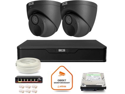 Sada BCS Point IP Surveillance 2x BCS-P-EIP28FWR3-Ai2-G DVR s kamerou a 1TB HDD