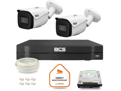 zestaw monitoringu ip bcs line 2x kamera bcsltip25fsr5ai1 rejestrator z dyskiem 1tb bfd64a514e546