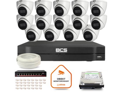 Sada BCS Line IP Surveillance Kit 14x kamera BCS-L-EIP14FSR3-AI1 Záznamové zařízení s 1TB HDD