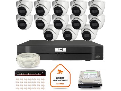 BCS Line 13x IP CCTV kamera BCS-L-EIP14FSR3-AI1 DVR s 1TB HDD