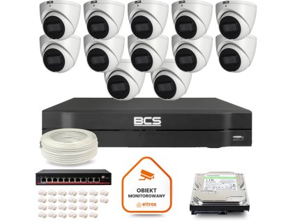 Sada BCS Line IP Surveillance Kit 12x kamera BCS-L-EIP14FSR3-AI1 DVR s 1TB HDD