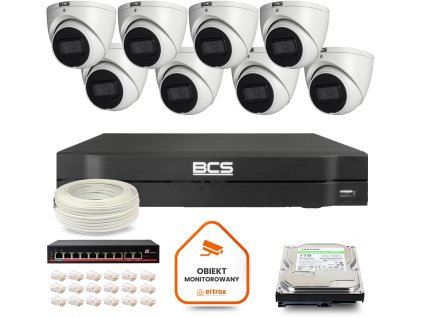 Sada BCS Line IP Surveillance Kit 8x kamera BCS-L-EIP14FSR3-AI1 DVR s 1TB HDD
