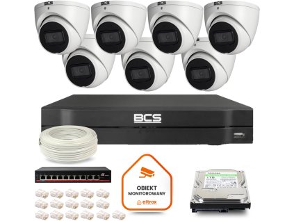 BCS Line 7x IP CCTV kamera BCS-L-EIP14FSR3-AI1 DVR s 1TB HDD