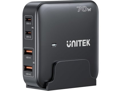 Unitek GaN 70W stolní nabíječka 2xUSB-A 2xUSB-C