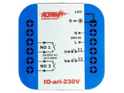 ROPAM IO-ari-230V bezdrátový, do uší, dvoukanálový ovladač 230VAC, 2xNO, 2xIN (N).