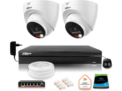 zestaw monitoringu ip dahua 2 kamery ip 8mpx 4k dysk twardy 1tb dc6bd78005bdd