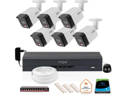 SADA 6 6mpx IP kamer Dahua IPC-HFW1639TC-A-IL-0280B-S6 + DISK 1TB