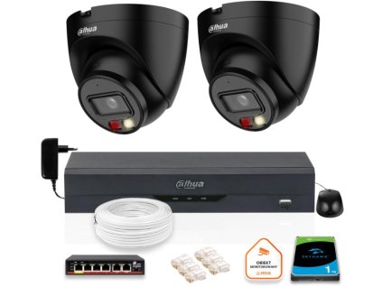 SADA 2 IP kamer Dahua 4mpx IPC-HDW1439V-A-IL-BLACK + DISK 1TB