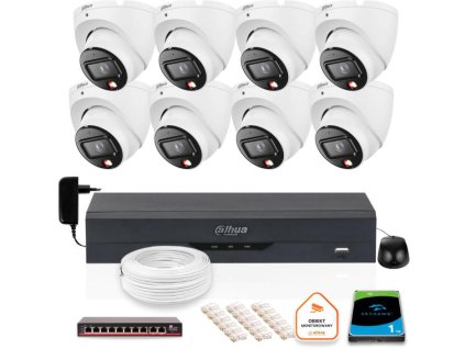 SADA 8 6mpx IP kamer Dahua IPC-HDW1639T-A-IL-0280B-S6 + DISK 1TB