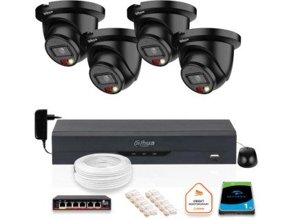 SADA 4 5mpx IP kamer Dahua IPC-HDW2549TM-S-IL-0280B-BLACK + DISK 1TB