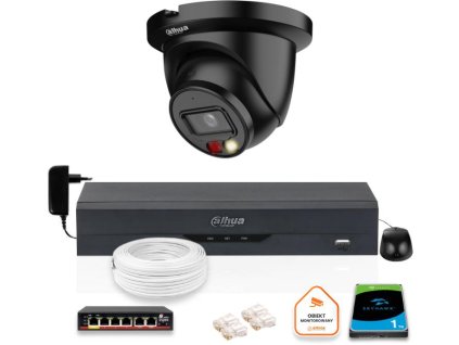KIT Dahua 5mpx IPC-HDW2549TM-S-IL-0280B-BLACK + DISK 1TB