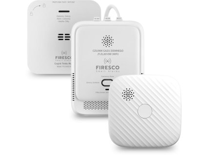 Sada detektorů WIFI FIRESCO detektor oxidu uhelnatého + detektor kouře + detektor plynu