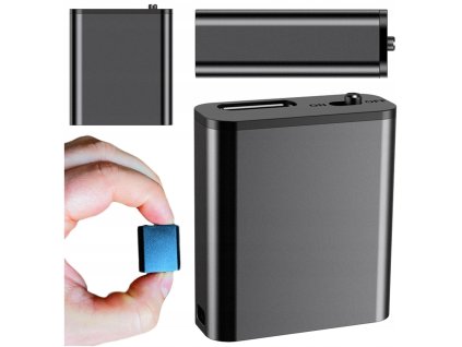 Mini špionážní diktafon malý 16GB DSP detekce magnet přívěšek na klíče HQ