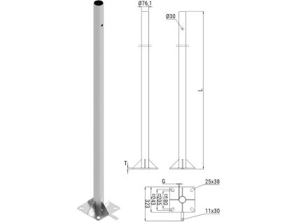 ATS SKAMP1/4 sloupek pro montáž kamer CCTV