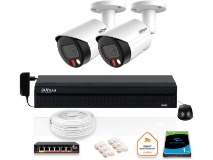 DAHUA IP Surveillance Kit 2x IPC-HFW2849S-S-IL-0280B 8MPX kamera