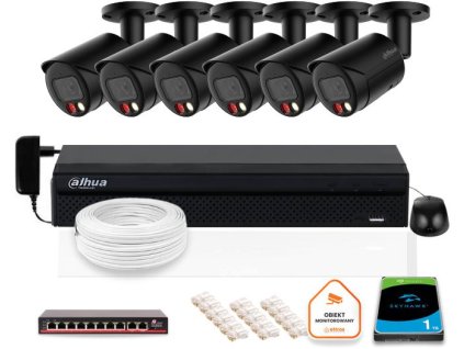 DAHUA IP dohledová sada 6x kamera IPC-HFW2849S-S-IL-0280B-BLACK 8MPX