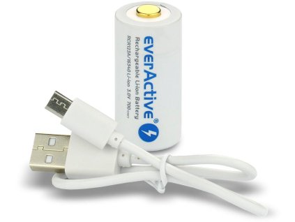 Nabíjecí baterie 16340 / R-CR123 3V everActive 700mAh (1 ks) s bezpečnostní ochranou