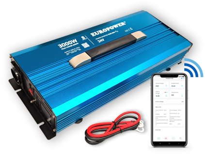 przetwornica napicia inwerter europower 24v dc 230v ac 3000w 6000w czysty sinus bluetooth 04cc91e9a99ca