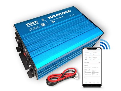 MĚNIČ NAPĚTÍ EUROPOWER 12V DC / 230V AC 1000W / 2000W ČISTÁ SINUSOVKA BLUETOOTH