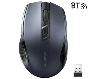 mysz optyczna ugreen mu006 bezprzewodowa usb 24ghz bluetooth 50 4000 dpi czarna 2e46f1b56e8e1