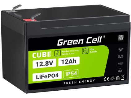 LiFePO4 Green Cell Cube 12,8V 12Ah LFPGC12V12AH LITHIUM-GELPHATE BATERIE