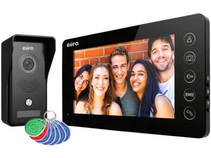 Video dveřní telefon EURA VDP-76A3 černý monitor