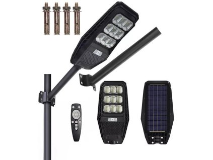 SOLÁRNÍ POULIČNÍ LAMPA VOLT POLSKA LED 120W SENZOR POHYBU DÁLKOVÉ OVLÁDÁNÍ - 5PVXP12010