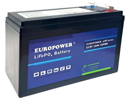 Baterie EUROPOWER LFP 12,8 V 12 Ah LiFePO4 (životnost ~2000 cyklů)