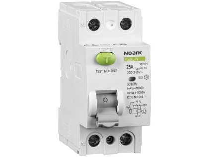 Jistič, 6 KA, 25A, 30MA, 2P AC EX9L-N Noark 108314