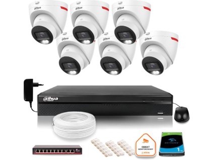 DAHUA IP dohledová sada 6 venkovních kamer WizColor 2K 30m