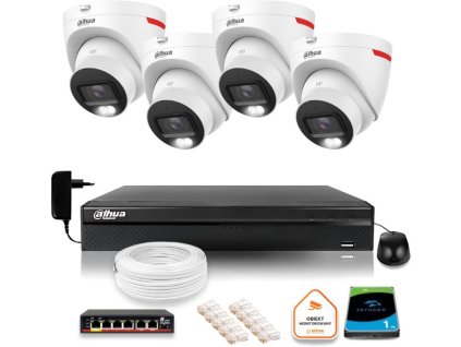 DAHUA IP Surveillance Kit 4 venkovní kamery WizColor 2K 30m
