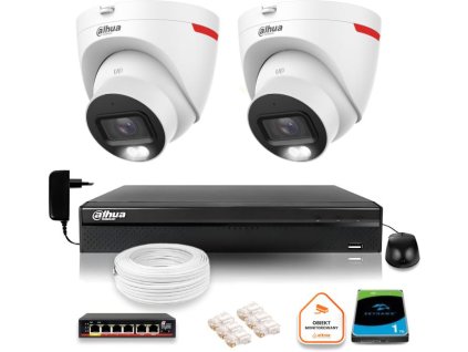 DAHUA IP Surveillance Kit 2 venkovní kamery WizColor 2K 30m