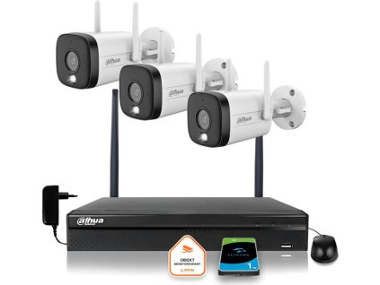 Sada 3 aktivních kamer Dahua IP s rozlišením 5MPx a WI-FI a IR LED až do vzdálenosti 30 m