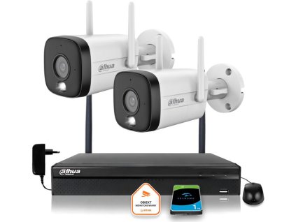 Sada 2 aktivních kamer Dahua IP s rozlišením 5MPx a WI-FI a IR LED až do vzdálenosti 30 m