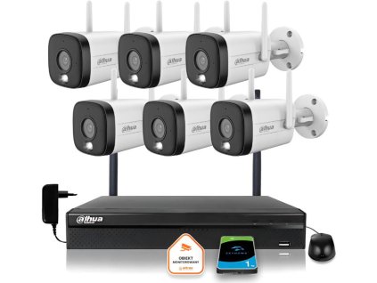 Sada 6 aktivních kamer Dahua IP s rozlišením 5MPx a WI-FI a IR LED až do vzdálenosti 30 m