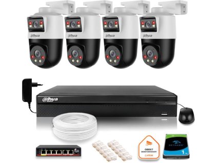 Sada 4 2MP+2MP kamer Dahua IP s 1TB HDD