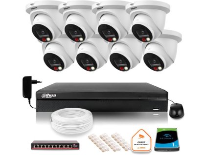 Dahua 8mpx 4K IP dohledová sada 8 kamer IPC-HDW2849TM-S-IL s 1TB diskem