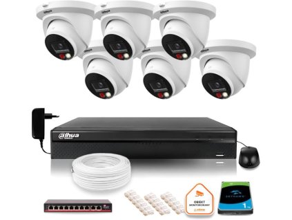 Dahua IP dohledová sada 8mpx 4K 6 kamer IPC-HDW2849TM-S-IL s 1TB diskem