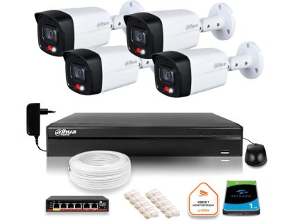 Dahua IP dohledová sada 2MPx 4 venkovní kamery Smart Dual Light IR LED 30m