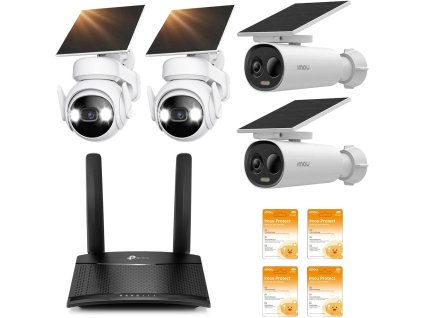 Sada kamer Imou 2x sada Cell PT, 2x Cell 3C AIO s routerem 4G