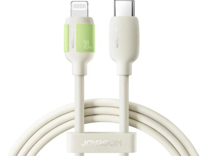 Joyroom S-A53 30W USB-C - Lightning kabel s fluorescenční koncovkou 2 m - béžový