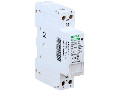 Modulární dvoupólový stykač 1P/2T/25A 2NO 230V GACIA HC 2P/25A 2NO 230V