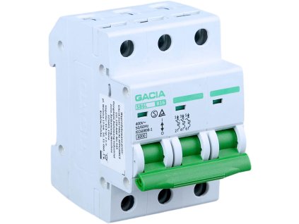Jistič,6kA,B,3pólový,20A GACIA SB6L B 3P 20A
