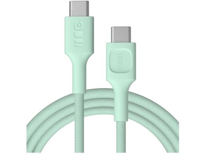 Kabel USB-C / USB-C Greencell PowerStream 200cm PD 100W zelený opletený kabel