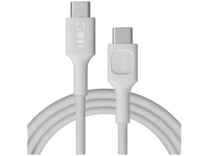Kabel USB-C / USB-C Greencell PowerStream 200cm PD 100W bílý opletený kabel