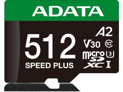 Paměťová karta Adata microSD Speed Plus 512GB UHS1 U3 V30 A2 180/160 MB/s